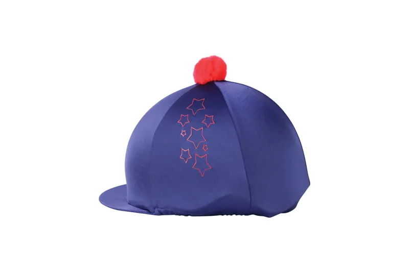 Hy Equestrian Stella Hat Cover - Navy/Red
